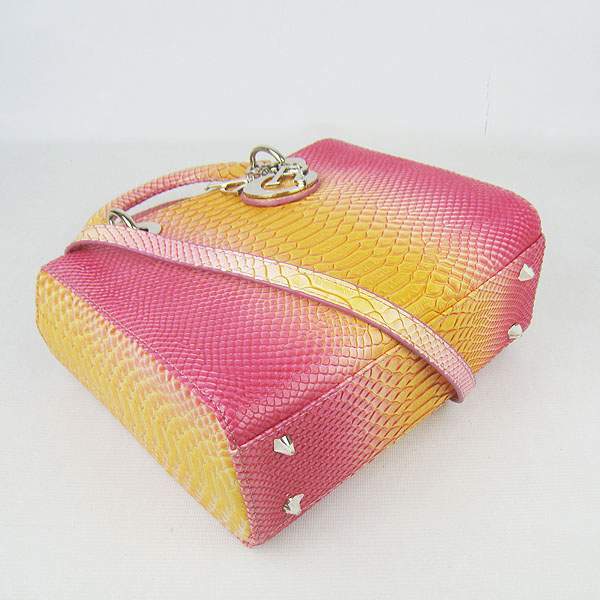 Christian Dior 1887 Snake Leather Shoulder Bag-Red